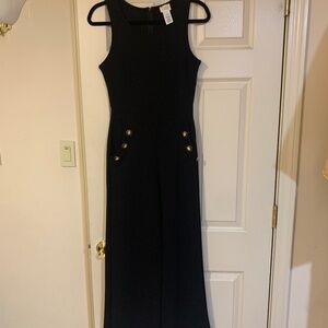 Caution to the Wind Black Capri Wide Leg Jumpsuit sz S